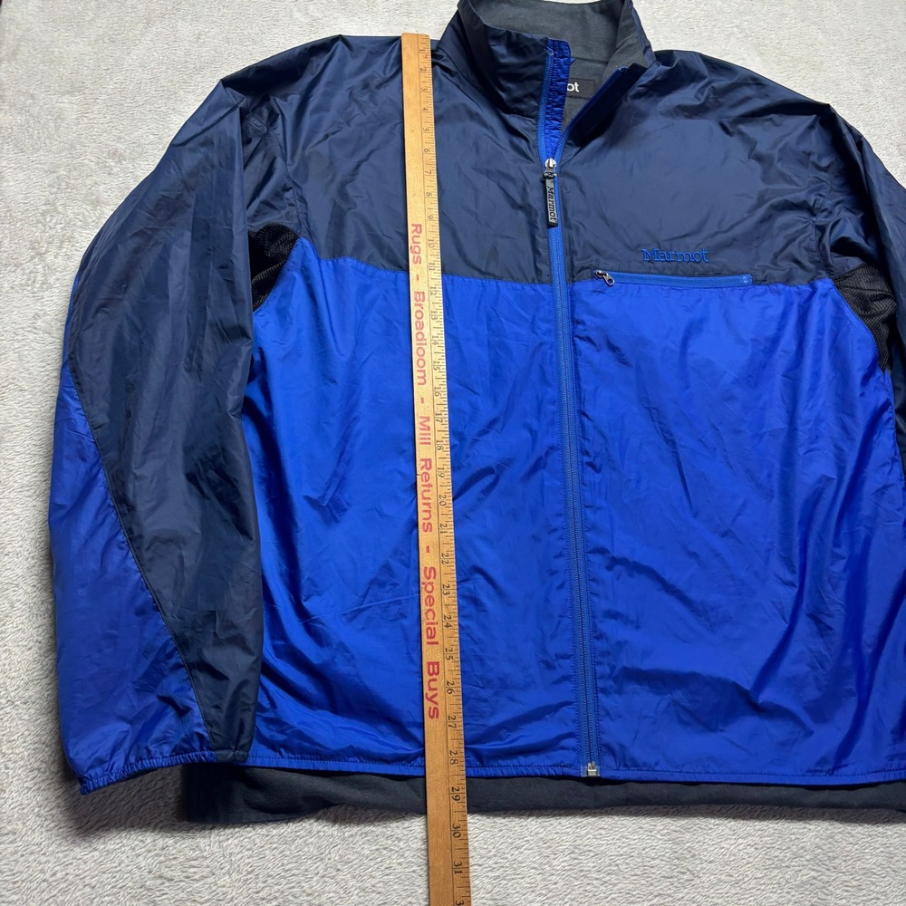 Marmot Mens XL Colorblock Full Zip Windbreaker Jacket DriClimate Blue - Picture 6 of 7